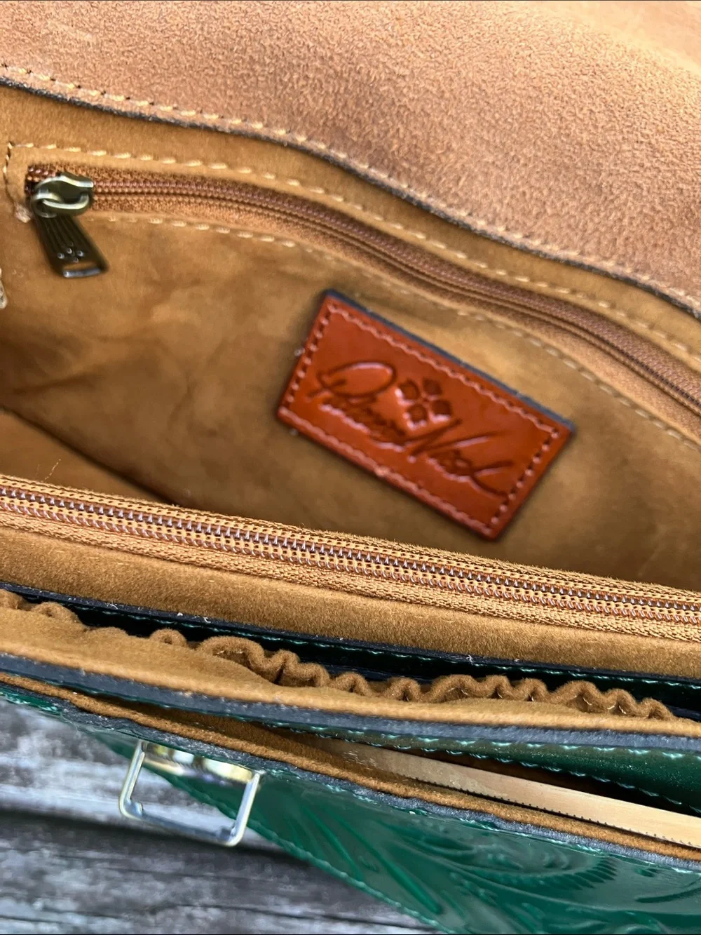 Patricia Nash Laurentina Green Tooled Leather Purse NWT